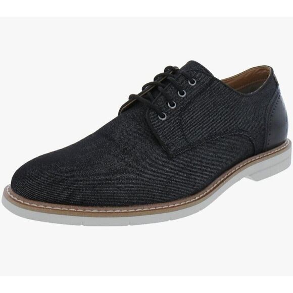 Steve Madden Mens Nevelle Derby Oxford Textured Lace-up Shoes Black Size 13 - Picture 1 of 12